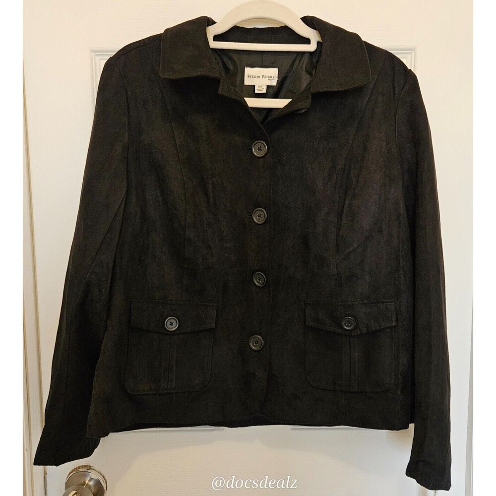 Studio Works Black Blazer Size 14P